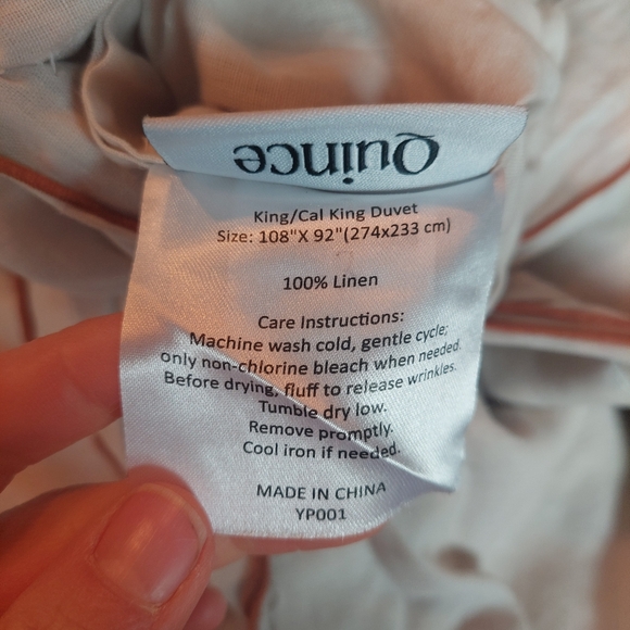 NWT- Quince European Linen Embroidered Duvet Cover & Shams! King/ Cal King(726) - Picture 13 of 14